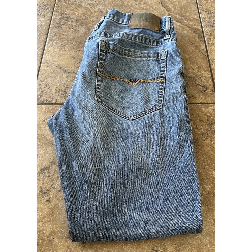 GUESS Los Angeles Men's Halsted Mid Rise Slim Tapered Jeans Sz 36X32 Fit 34X 30